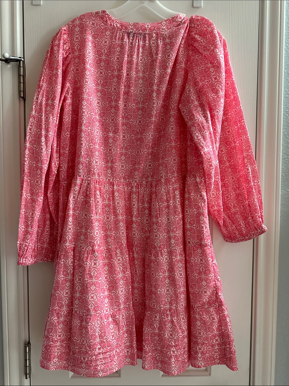 Vineyard Vines Pink Mini Tiered Cotton Dress L Resortwear Lightweight Coastal - Picture 6 of 10